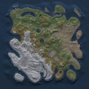 Thumbnail Rust Map: Procedural Map, Size: 3500, Seed: 822544220, 12 Monuments