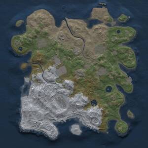 Thumbnail Rust Map: Procedural Map, Size: 3500, Seed: 1321252751, 13 Monuments