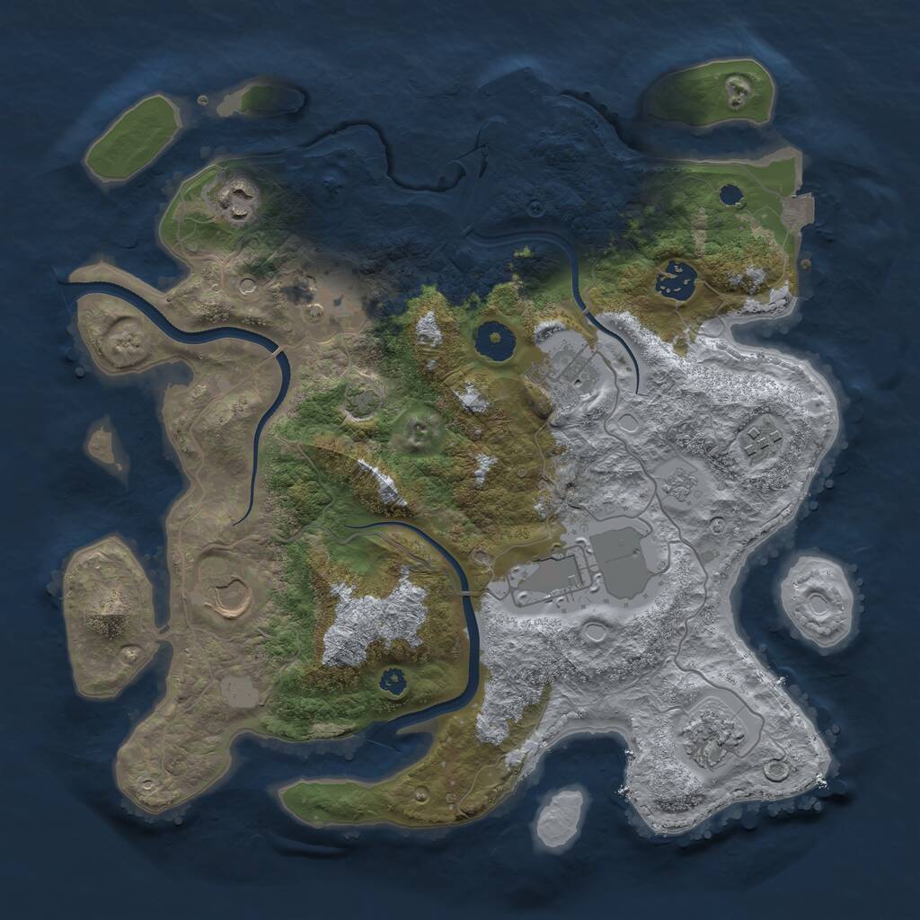 Rust Map: Procedural Map, Size: 3500, Seed: 17478934, 13 Monuments