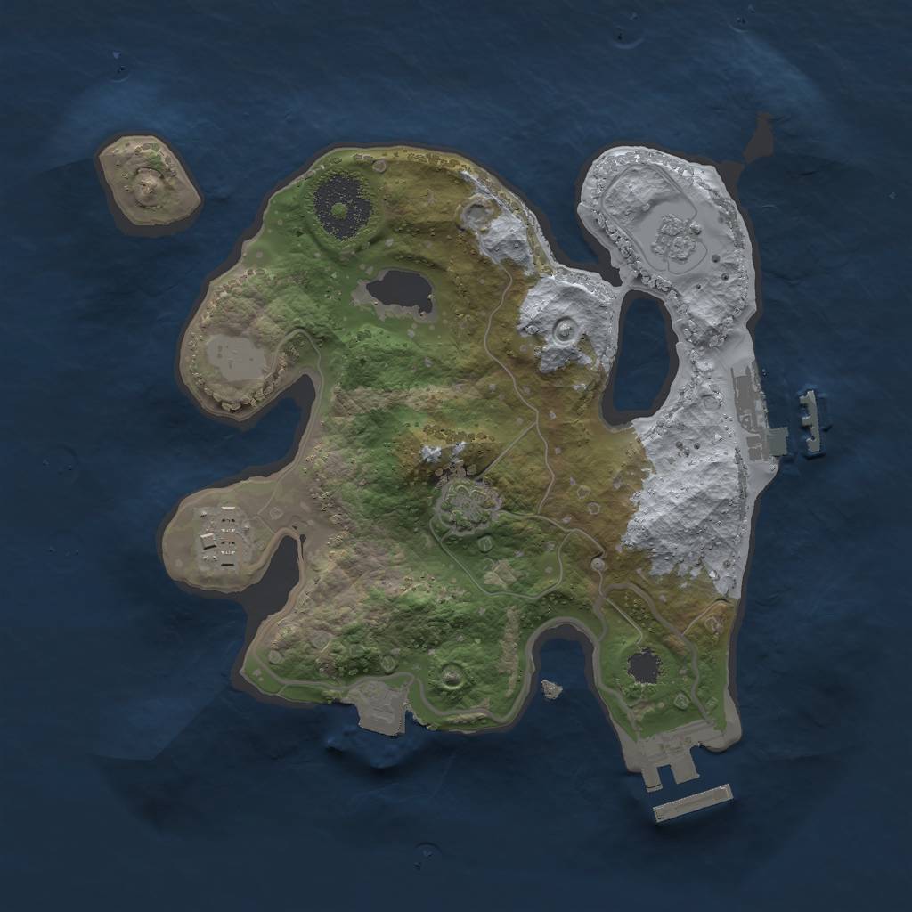 Rust Map: Procedural Map, Size: 2300, Seed: 3694, 8 Monuments