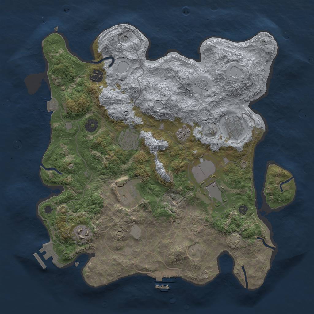 Rust Map: Procedural Map, Size: 3500, Seed: 268743, 15 Monuments