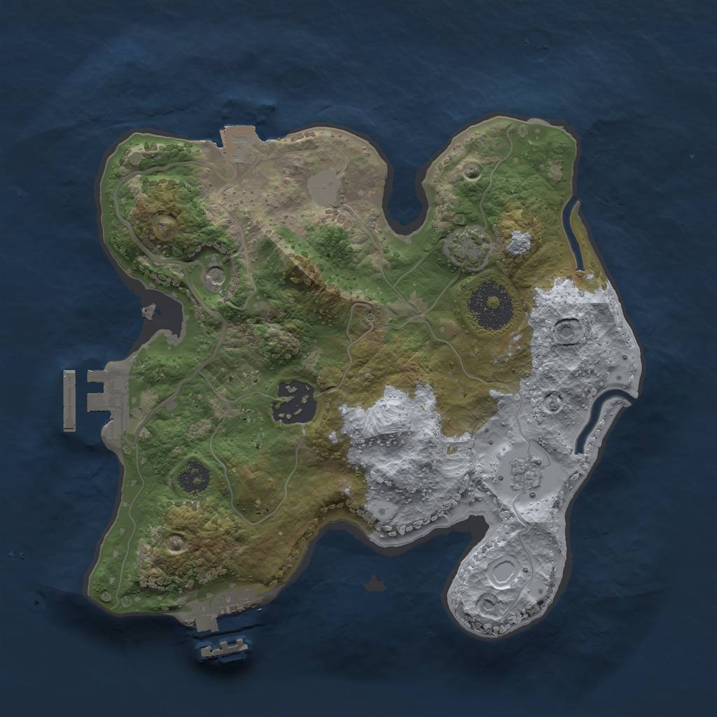 Rust Map: Procedural Map, Size: 2350, Seed: 695044, 9 Monuments