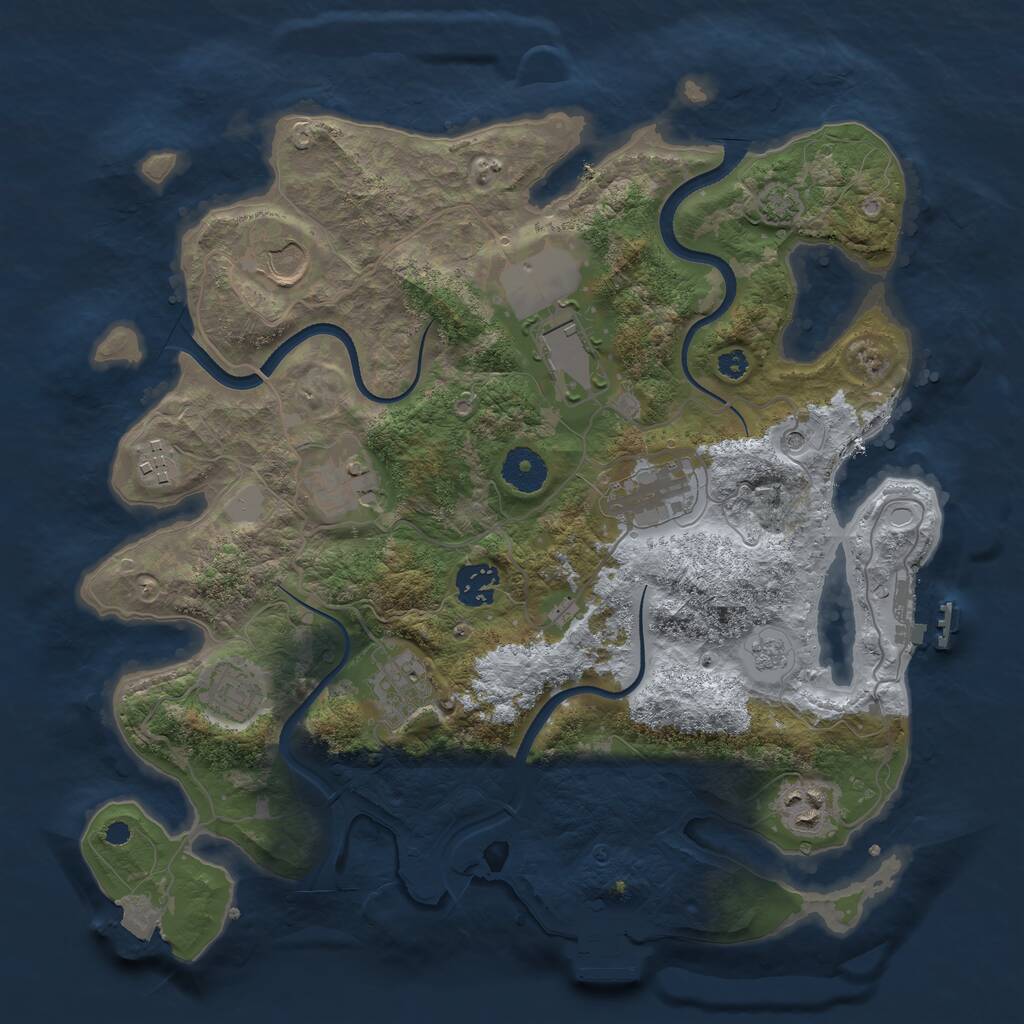 Rust Map: Procedural Map, Size: 3500, Seed: 26500076, 15 Monuments