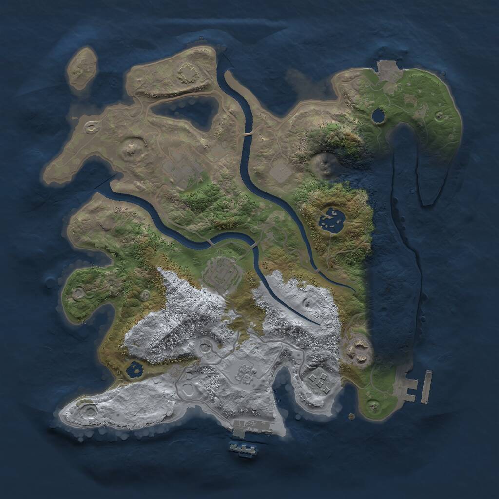 Rust Map: Procedural Map, Size: 3000, Seed: 8466, 11 Monuments
