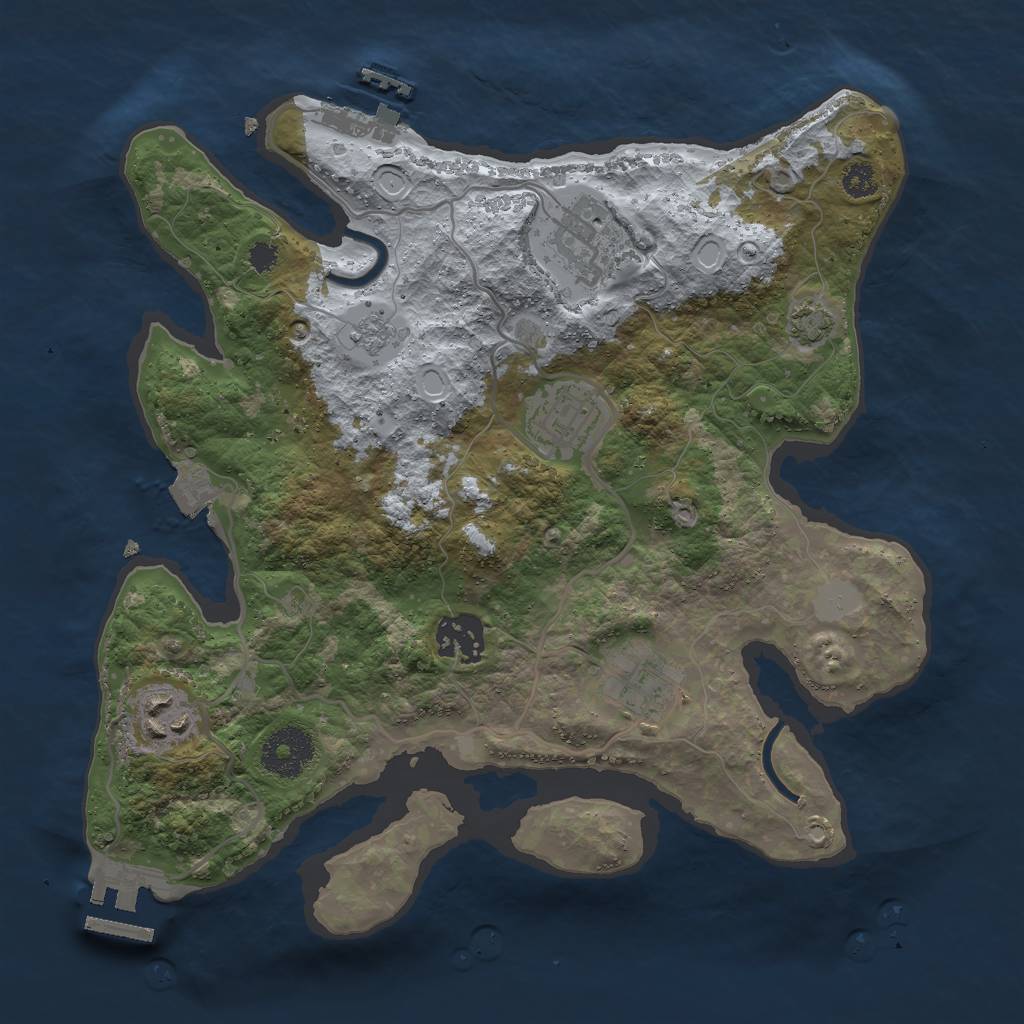 Rust Map: Procedural Map, Size: 3000, Seed: 8254, 12 Monuments