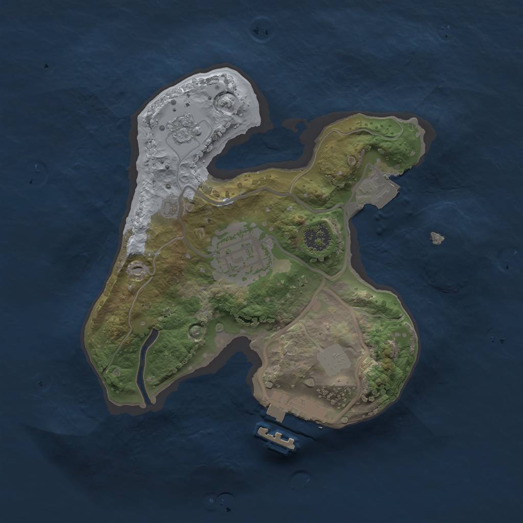 Rust Map: Procedural Map, Size: 2000, Seed: 12342221, 6 Monuments