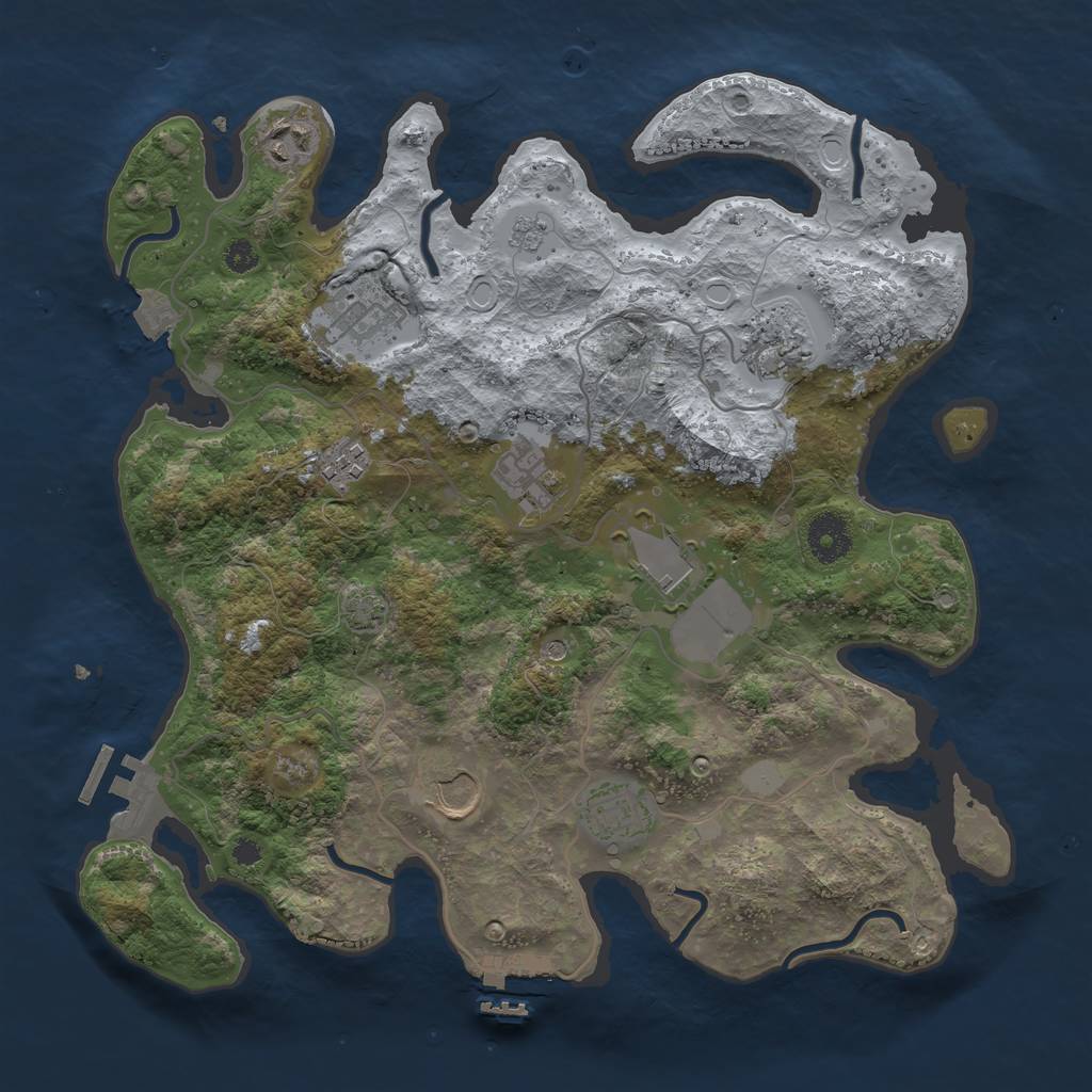 Rust Map: Procedural Map, Size: 3500, Seed: 1362108692, 16 Monuments