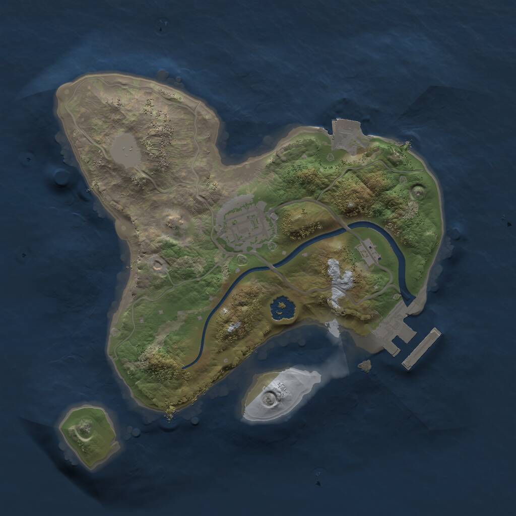 Rust Map: Procedural Map, Size: 2100, Seed: 55634322, 3 Monuments