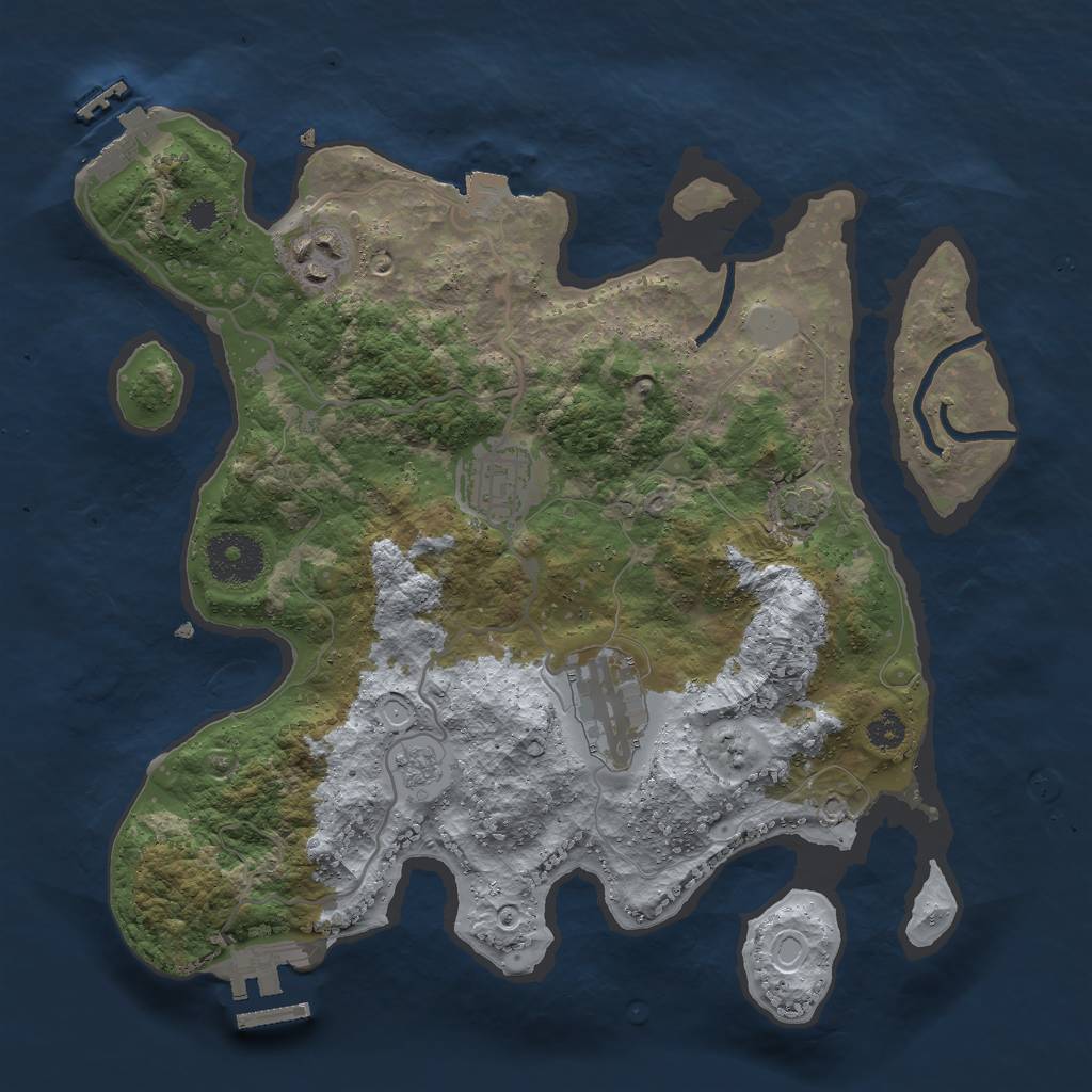 Rust Map: Procedural Map, Size: 3000, Seed: 89726, 10 Monuments