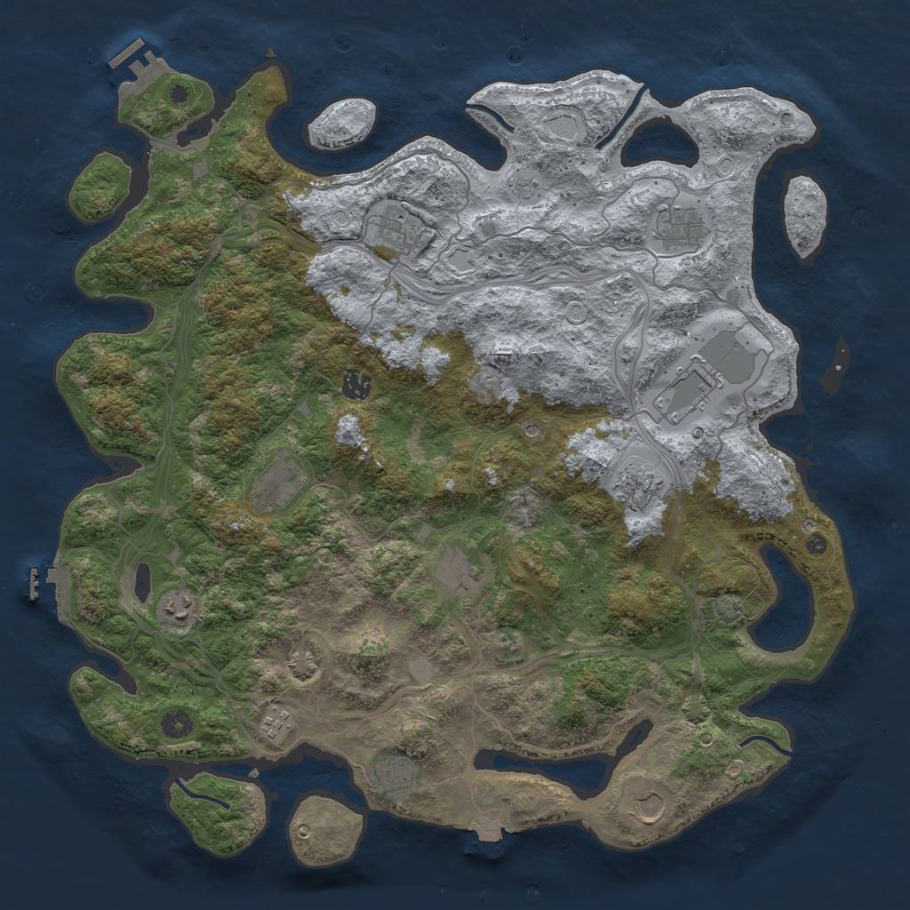 Rust Map: Procedural Map, Size: 4500, Seed: 643869419, 19 Monuments