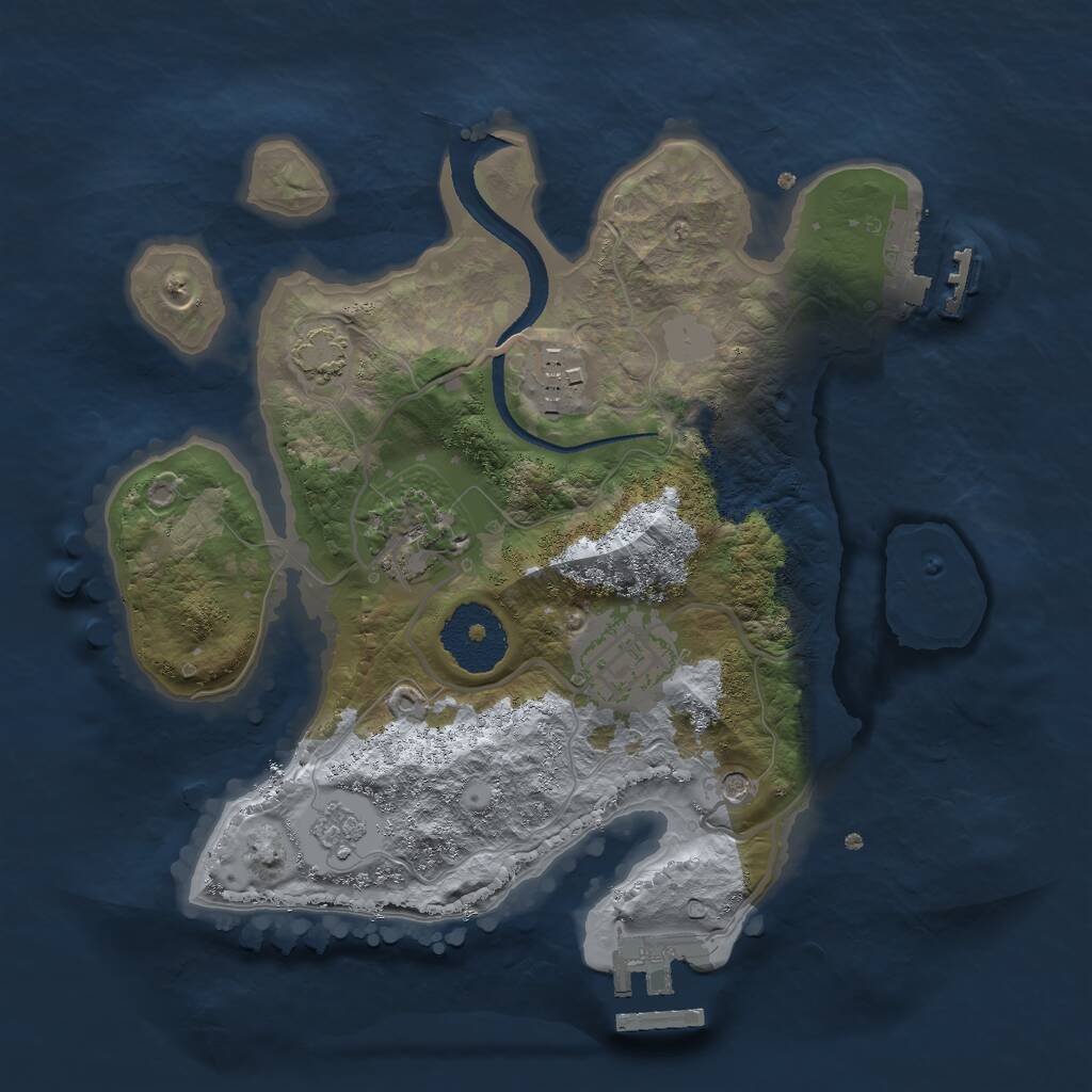 Rust Map: Procedural Map, Size: 2500, Seed: 92145821, 9 Monuments