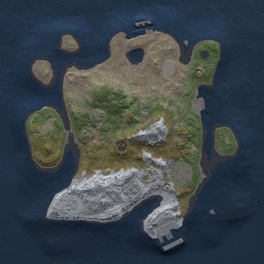 Rust Map: Procedural Map, Size: 2500, Seed: 92145821, 10 Monuments
