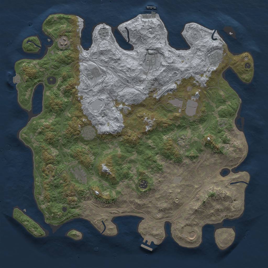 Rust Map: Procedural Map, Size: 4500, Seed: 962468947, 19 Monuments