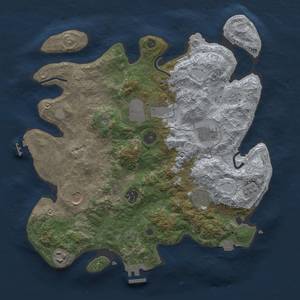 Thumbnail Rust Map: Procedural Map, Size: 3500, Seed: 1361004781, 15 Monuments