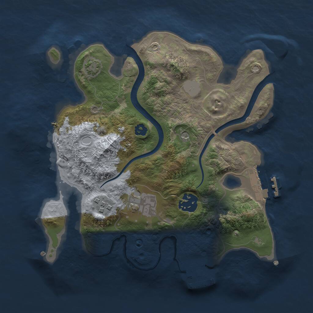 Rust Map: Procedural Map, Size: 2500, Seed: 352224086, 8 Monuments