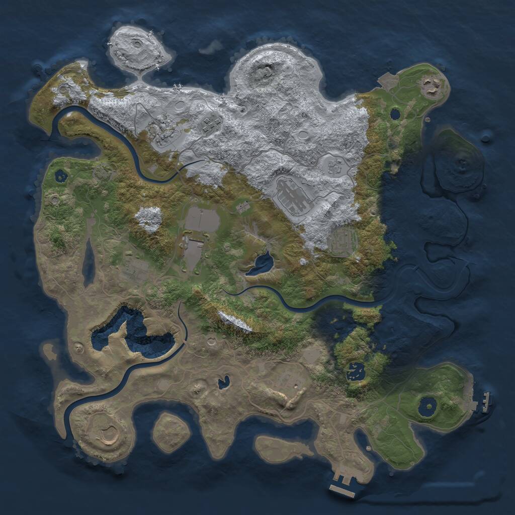 Rust Map: Procedural Map, Size: 4000, Seed: 1163249936, 16 Monuments