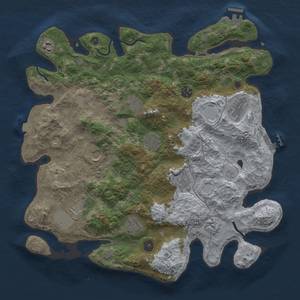 Thumbnail Rust Map: Procedural Map, Size: 4000, Seed: 684651465, 19 Monuments