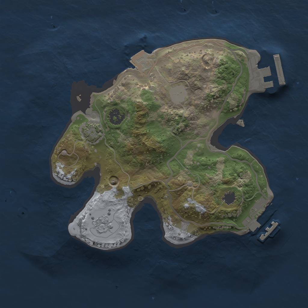 Rust Map: Procedural Map, Size: 2000, Seed: 2040995630, 7 Monuments