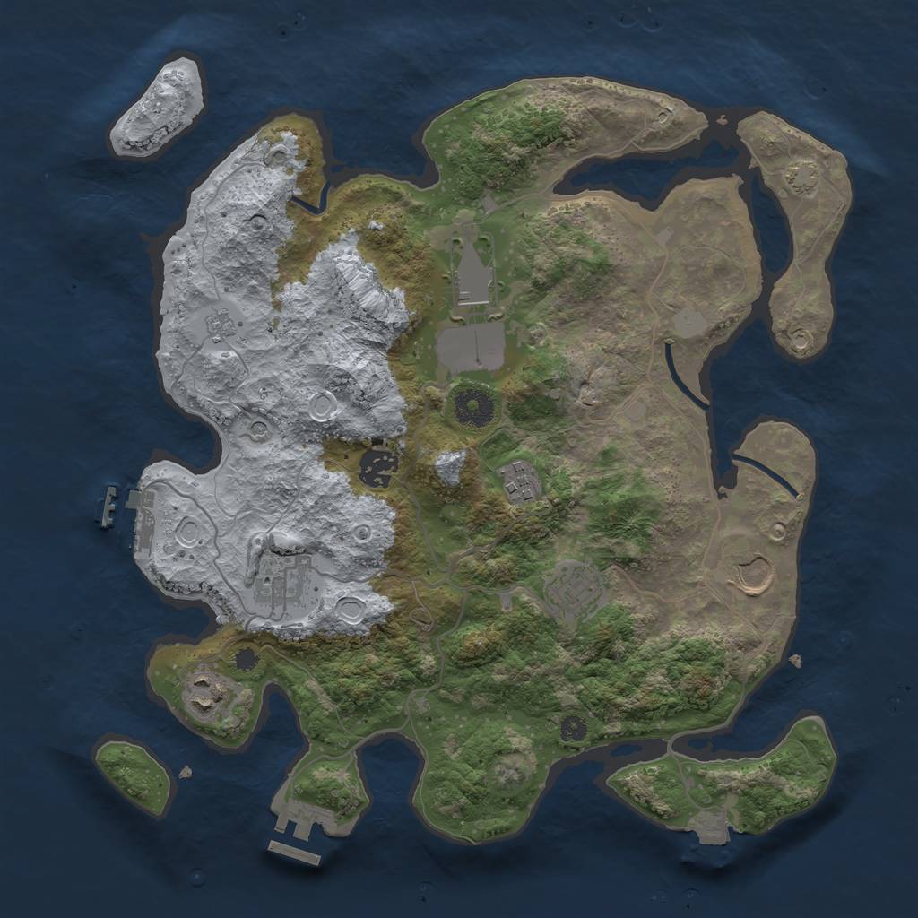 Rust Map: Procedural Map, Size: 3500, Seed: 801231138, 15 Monuments