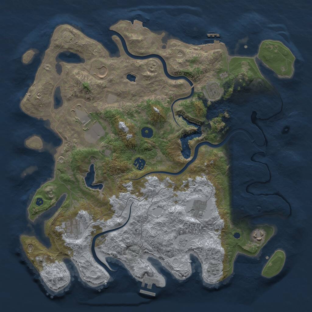 Rust Map: Procedural Map, Size: 4000, Seed: 573358575, 14 Monuments