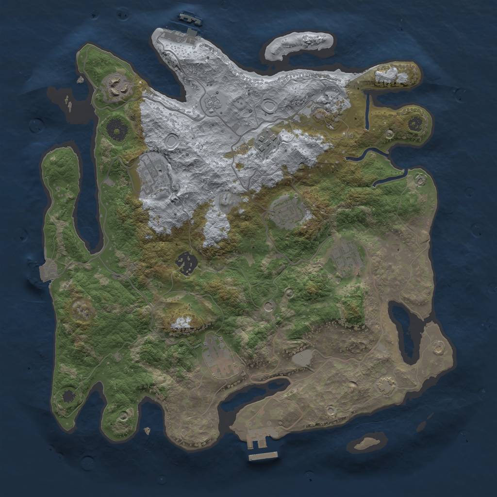 Rust Map: Procedural Map, Size: 3465, Seed: 19951023, 16 Monuments