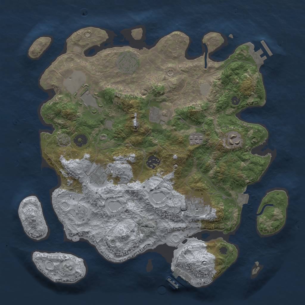 Rust Map: Procedural Map, Size: 3500, Seed: 62706072, 16 Monuments