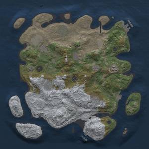 Thumbnail Rust Map: Procedural Map, Size: 3500, Seed: 62706072, 16 Monuments