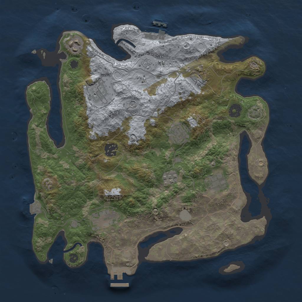 Rust Map: Procedural Map, Size: 3333, Seed: 19951023, 16 Monuments