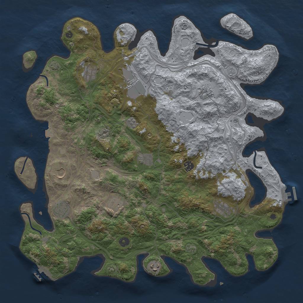 Rust Map: Procedural Map, Size: 4500, Seed: 533323212, 19 Monuments