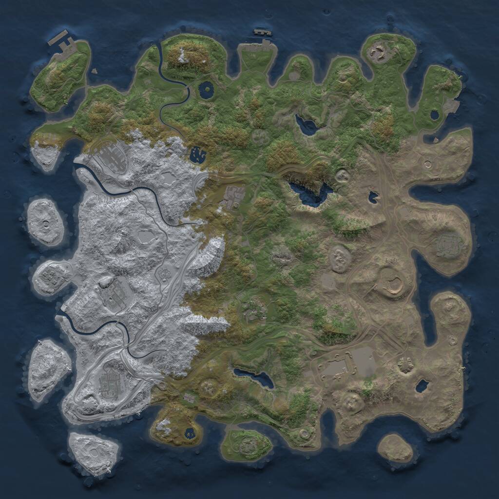 Rust Map: Procedural Map, Size: 4500, Seed: 322680112, 17 Monuments