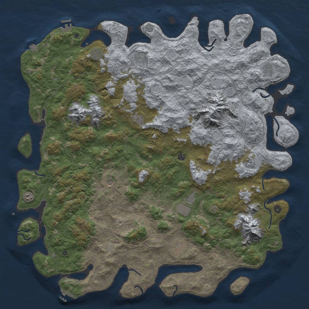 Rust Map: Procedural Map, Size: 6000, Seed: 960891615, 19 Monuments