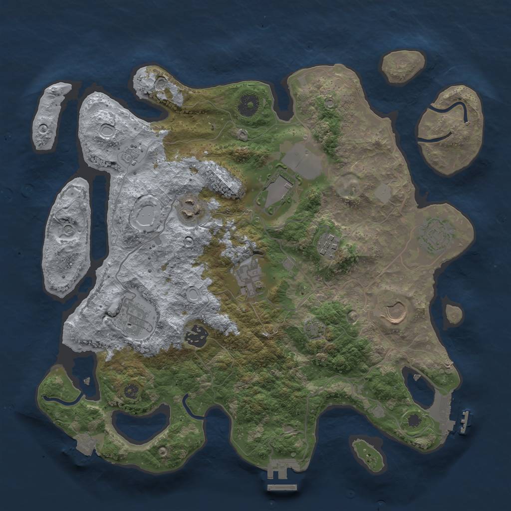 Rust Map: Procedural Map, Size: 3500, Seed: 20240727, 16 Monuments