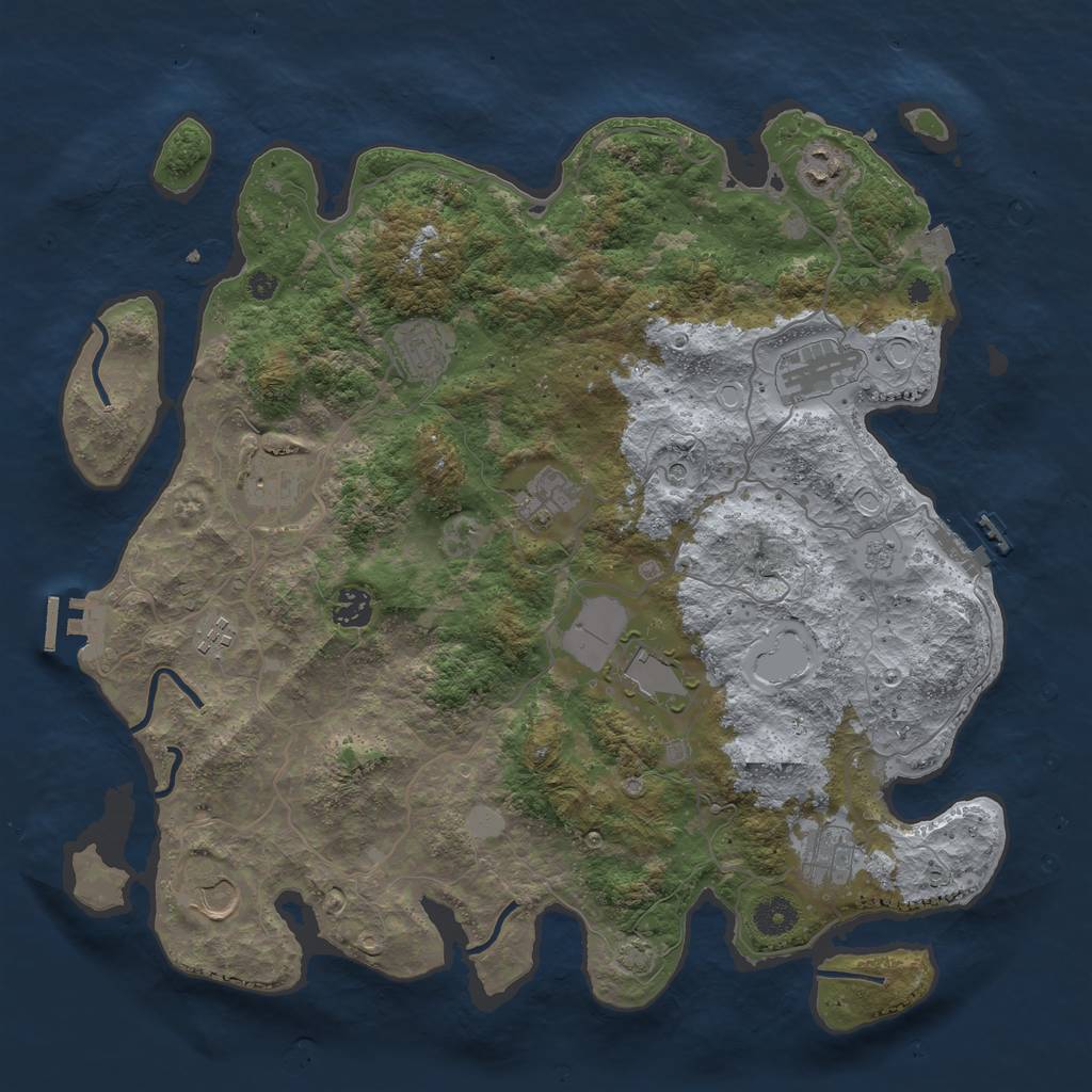 Rust Map: Procedural Map, Size: 4000, Seed: 240726, 18 Monuments