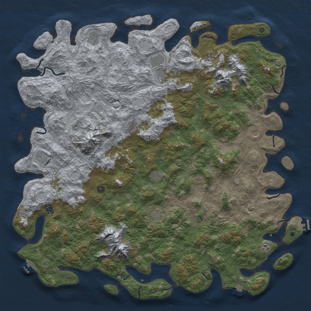 Rust Map: Procedural Map, Size: 6000, Seed: 1681057733, 19 Monuments