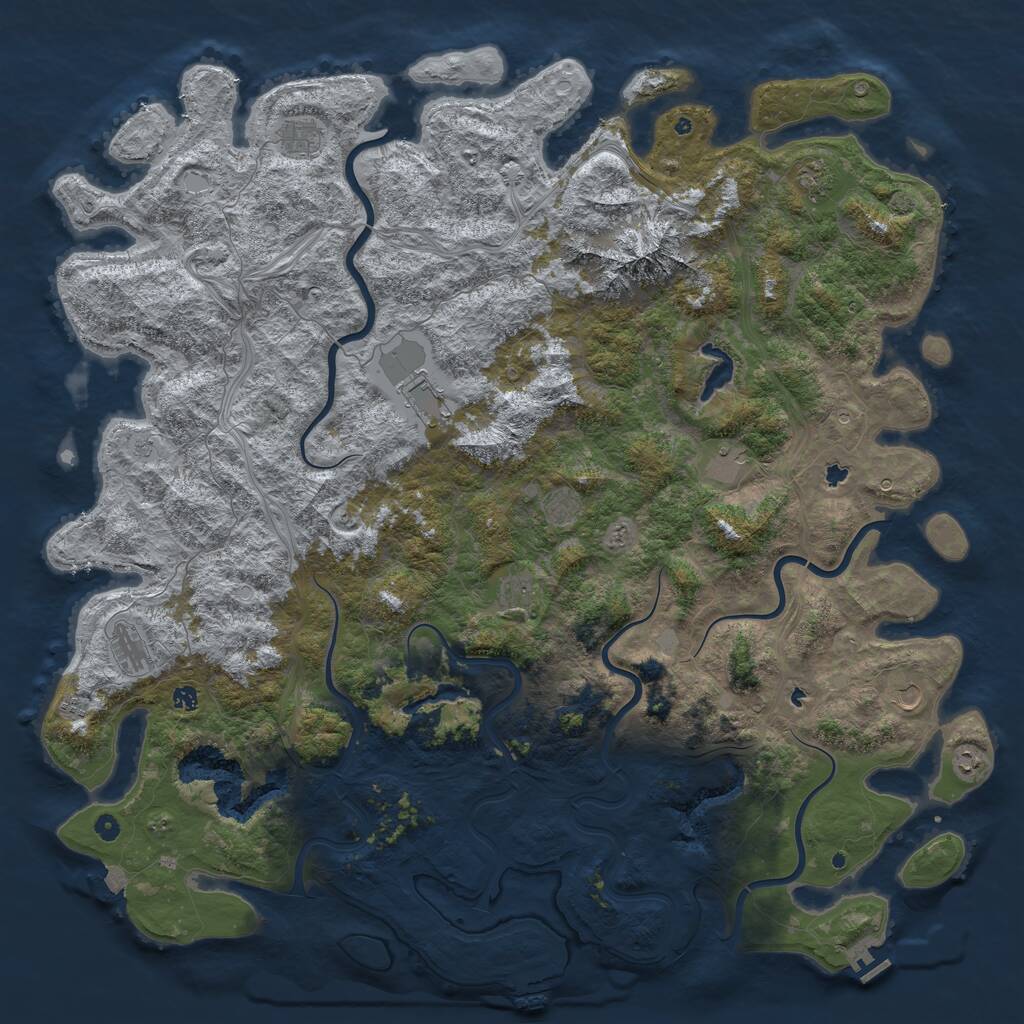 Rust Map: Procedural Map, Size: 6000, Seed: 1681057733, 17 Monuments