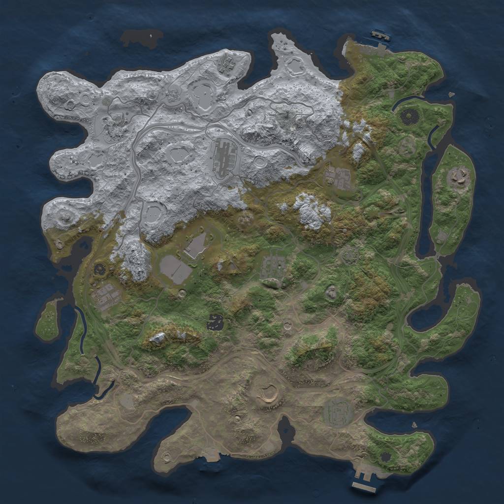 Rust Map: Procedural Map, Size: 4250, Seed: 1048806154, 19 Monuments