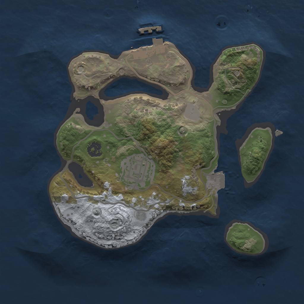 Rust Map: Procedural Map, Size: 2050, Seed: 1708932711, 5 Monuments