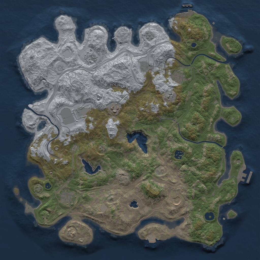 Rust Map: Procedural Map, Size: 4300, Seed: 28806694, 15 Monuments