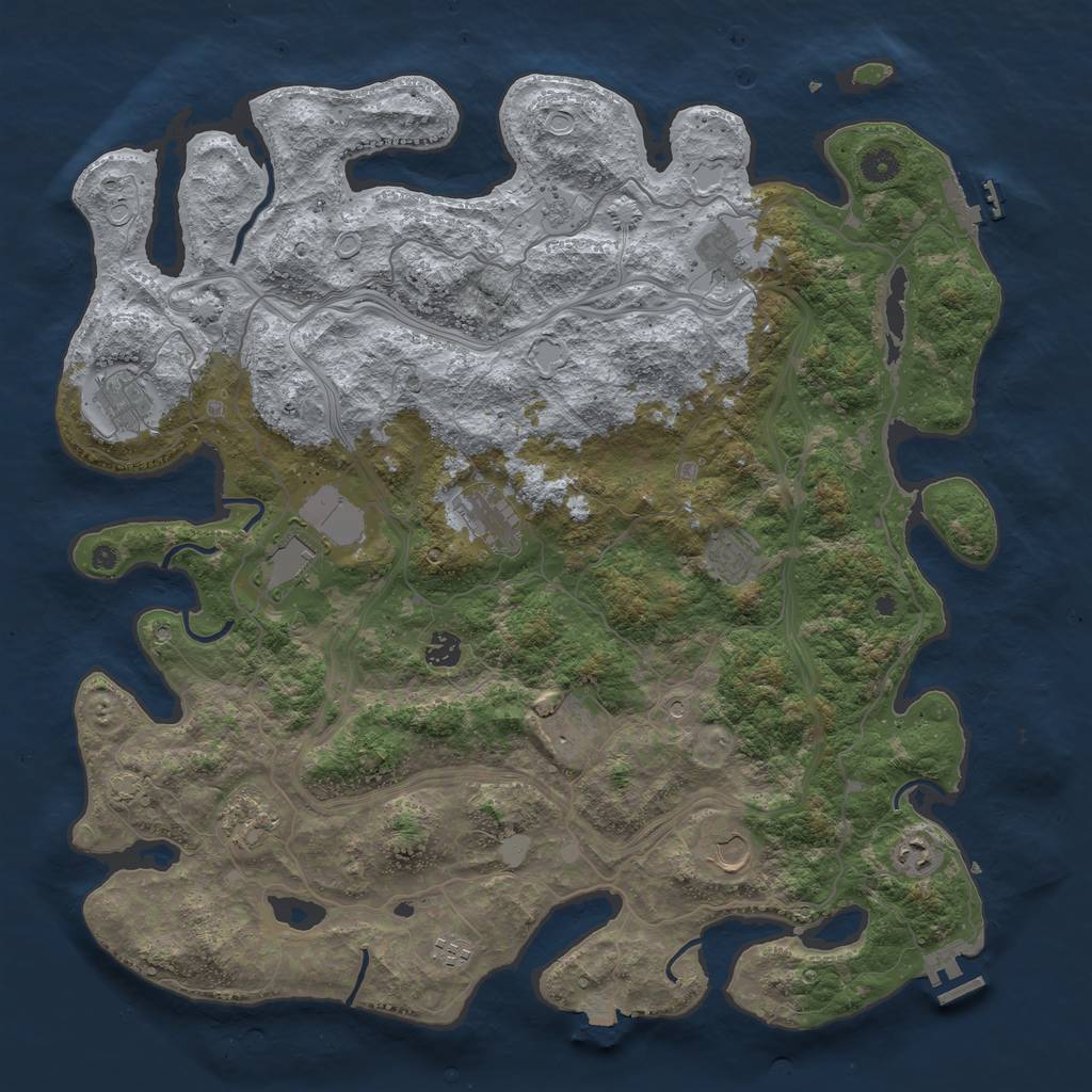 Rust Map: Procedural Map, Size: 4500, Seed: 618352761, 19 Monuments