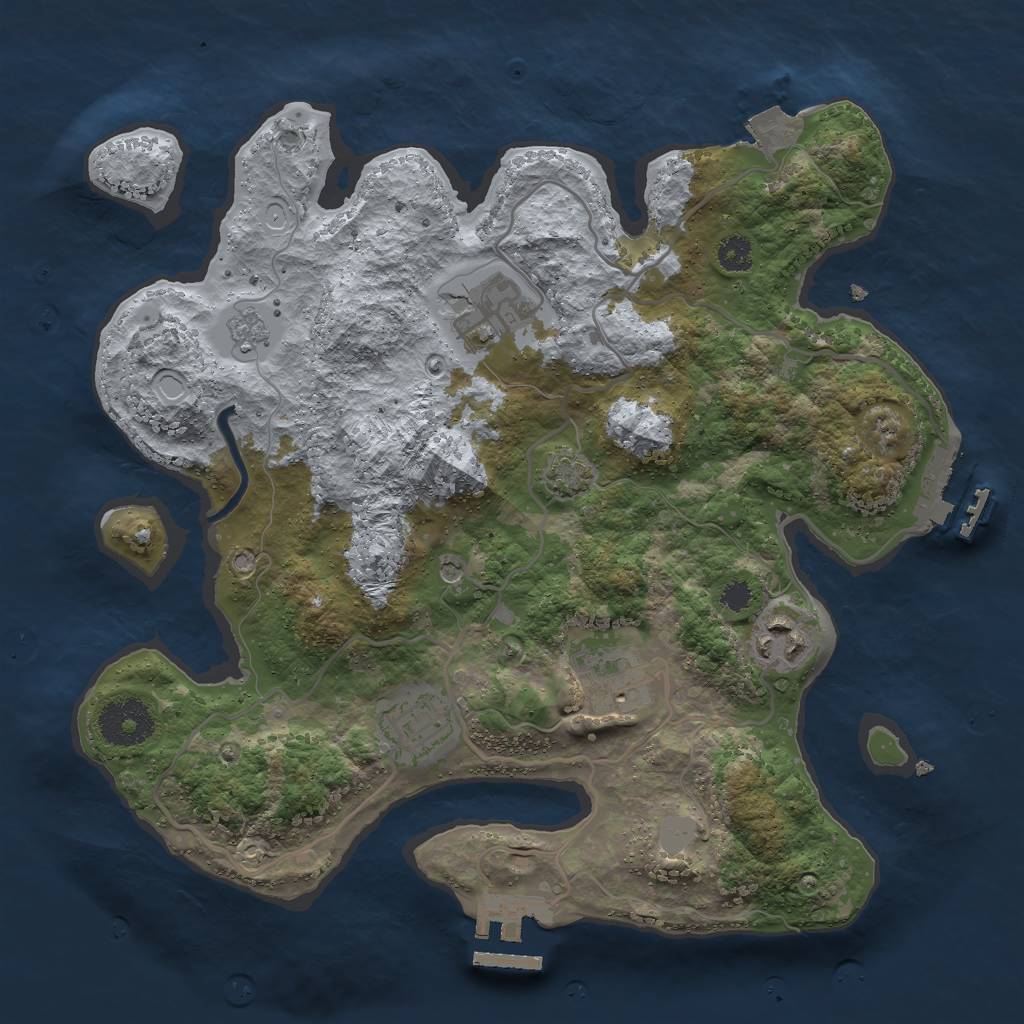 Rust Map: Procedural Map, Size: 3000, Seed: 9432170, 12 Monuments