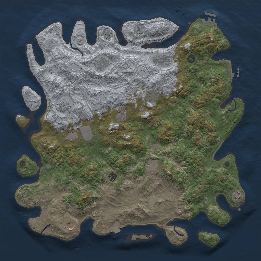 Rust Map: Procedural Map, Size: 4600, Seed: 648252, 19 Monuments