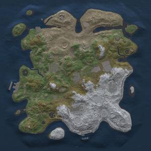 Thumbnail Rust Map: Procedural Map, Size: 3600, Seed: 12707, 16 Monuments