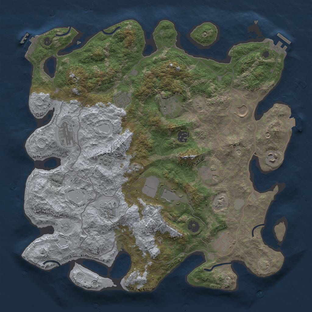 Rust Map: Procedural Map, Size: 4000, Seed: 976543552, 19 Monuments