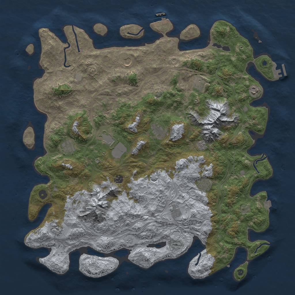 Rust Map: Procedural Map, Size: 5000, Seed: 1065094123, 19 Monuments