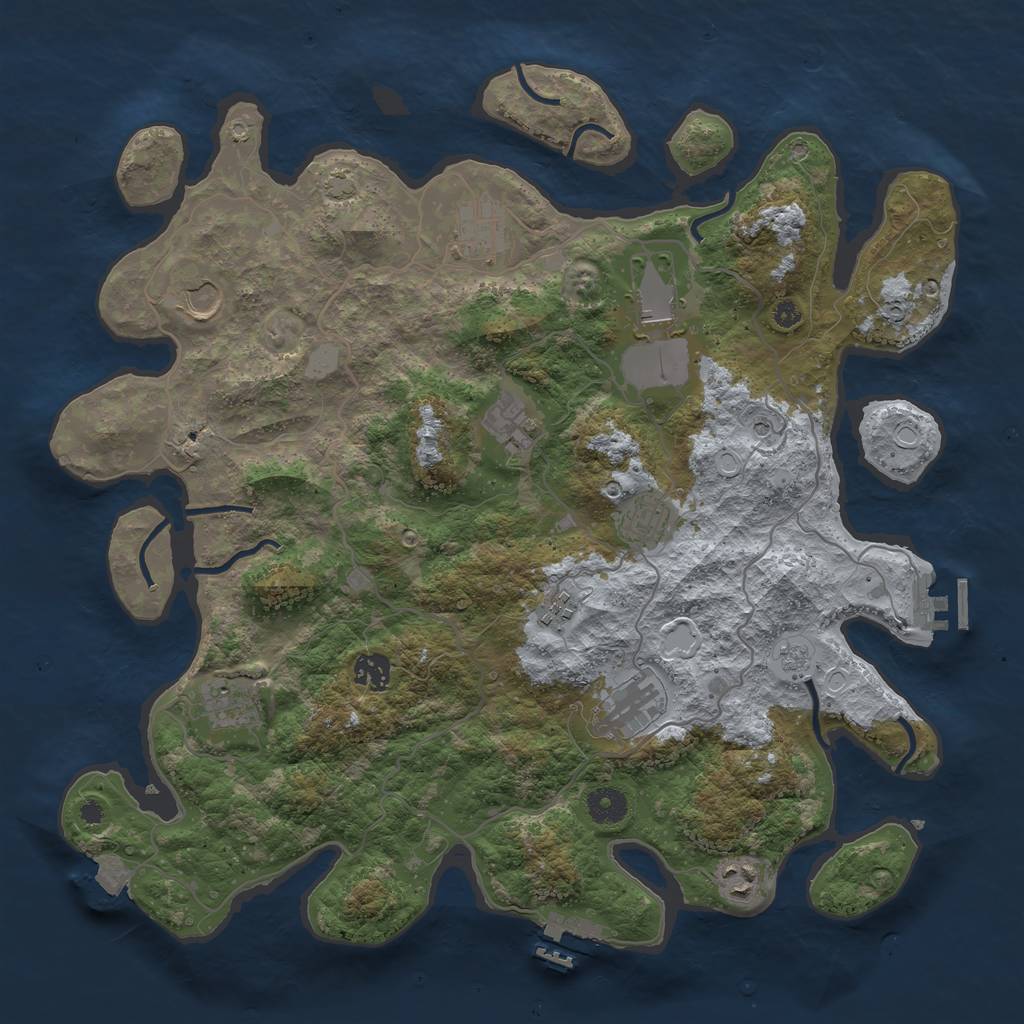 Rust Map: Procedural Map, Size: 4000, Seed: 217711388, 18 Monuments