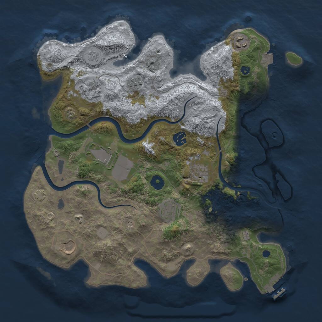 Rust Map: Procedural Map, Size: 3500, Seed: 17744934, 13 Monuments
