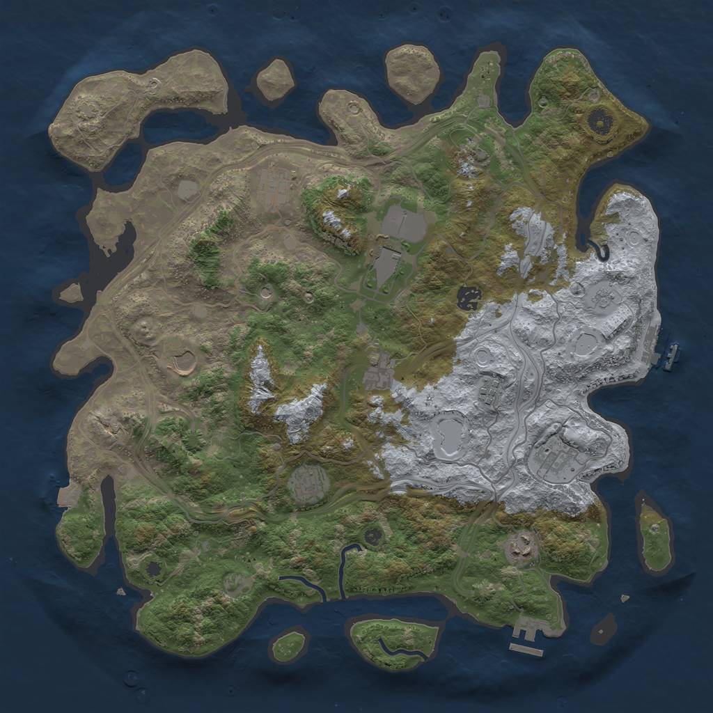 Rust Map: Procedural Map, Size: 4250, Seed: 751113644, 18 Monuments