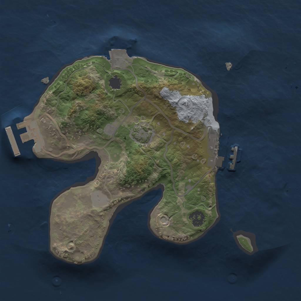 Rust Map: Procedural Map, Size: 2000, Seed: 3456789, 6 Monuments