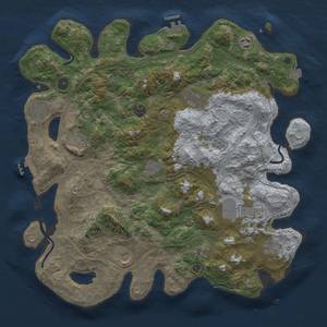 Thumbnail Rust Map: Procedural Map, Size: 4250, Seed: 1609701556, 19 Monuments