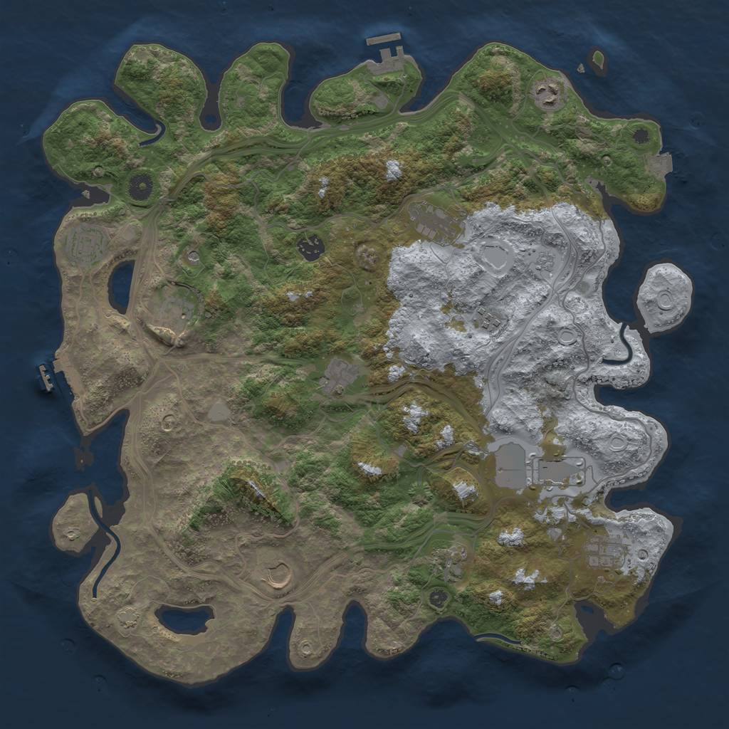 Rust Map: Procedural Map, Size: 4250, Seed: 1609701556, 19 Monuments